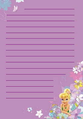 papier a lettre fee clochette fleur